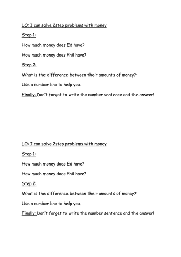 2-step money problems