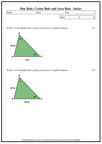 Sine and Cosine Rule | Teaching Resources