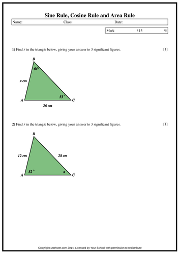 Sine and Cosine Rule Advanced