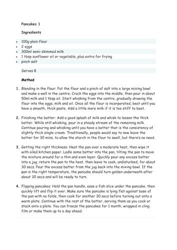 Shrove Tuesday / Pancake Day Maths Activity by katieridley 