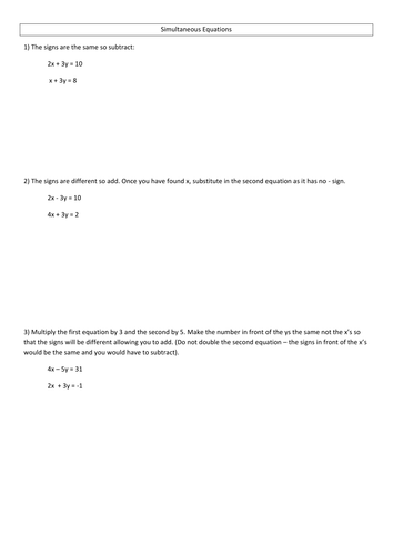 Simultaneous Equation Revision B-A*