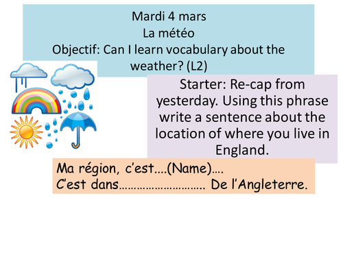 Weather For Year 7 French