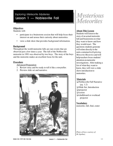 Exploring Meteorite Mysteries