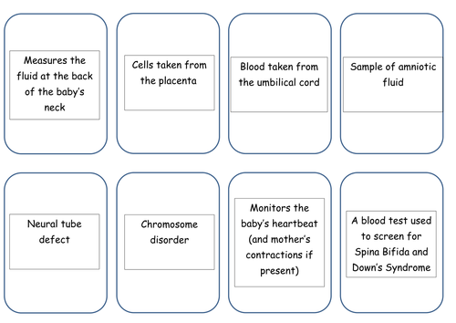 GCSE Child Development - tests in pregnancy snap