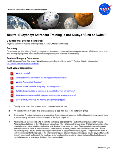 Neutral Buoyancy: Astronaut Training