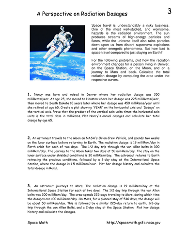 Problem 3, A Perspective on Radiation Dosages