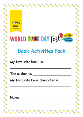 Resultado de imagen de book day worksheets