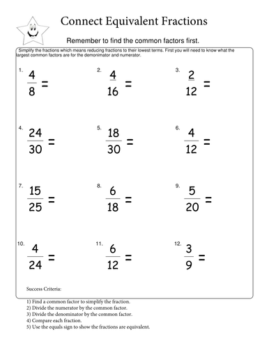 Recognise when two simple fractions are equivalent