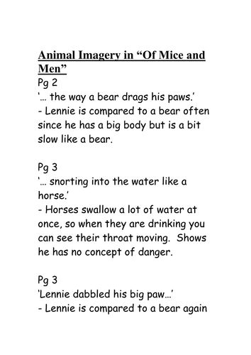 Animal Imagery In Om M Teaching Resources