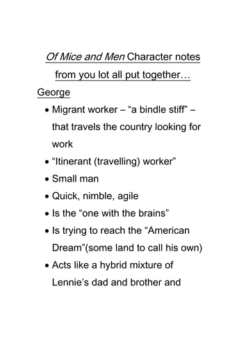 Character Profiles