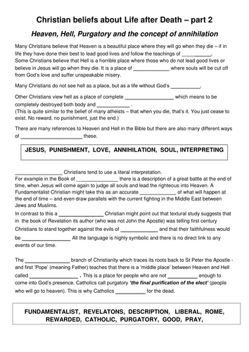 Christian Diversity and Life after Death