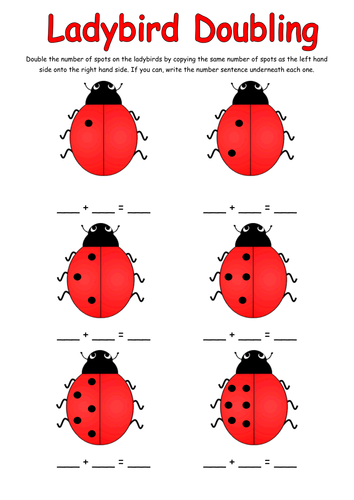 for worksheets doubles 1 math grade Ladybirds Teaching gjpacker84 by Doubling  with activity