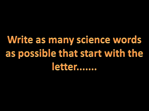 Science words starting with S starter | Teaching Resources