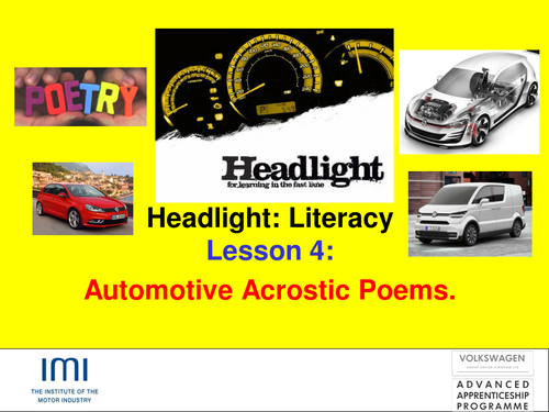 IMI Headlight Literacy: no.4 Accrostic Poems