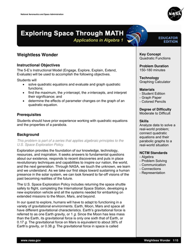 Weightless Wonder Activity