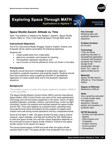 Space Shuttle Ascent: Altitude vs. Time