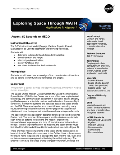 Ascent: 50 Seconds to MECO