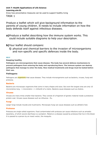 btec applied science level 2 (applications) unit 7