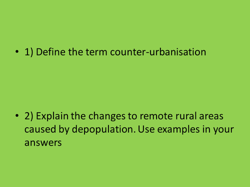 Settlement - Geography A Edexcel