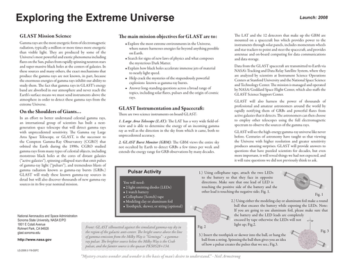 GLAST Exploring the Extreme Universe Lithograph