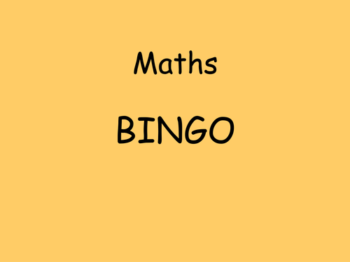 Maths Bingo | Teaching Resources