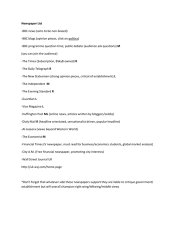 Introduction to newspapers