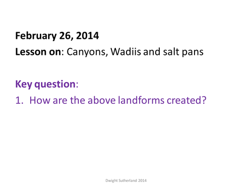 Landforms in arid areas