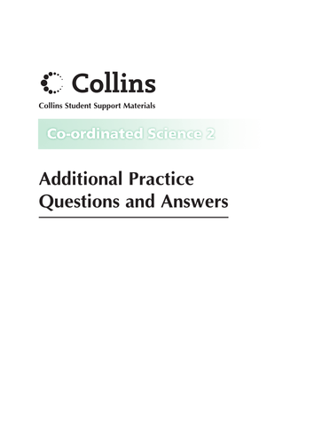 Coordinated Science Year 11 Practice Qs & As