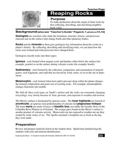 Reaping Rocks Activity