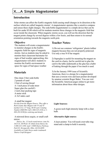 A Soda Bottle Magnetometer Activity