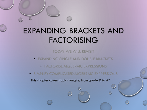 Expanding brackets and factorising