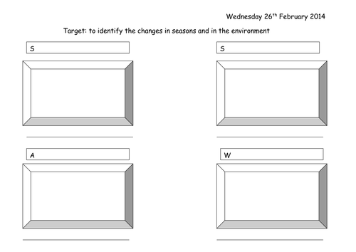 Seasonal Changes Worksheet