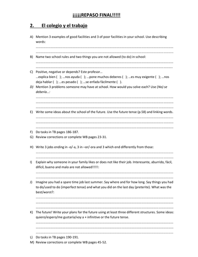 KS4 Revision sheets  Mira GCSE Rojo Higher