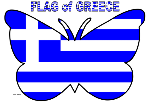 Butterfly Themed Flag of Greece