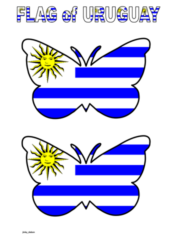 Butterfly Themed Flag of Uruguay