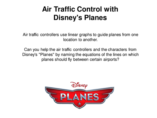 Air Traffic Control with Disney's Planes - y=mx+c