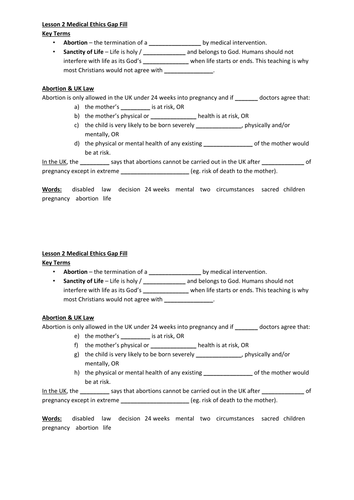 OCR B603 Medical Ethics SOW and PowerPoints Part 1
