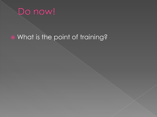 Principles of training