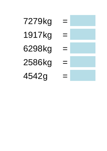 Converting metric units of weight and capacity | Teaching Resources
