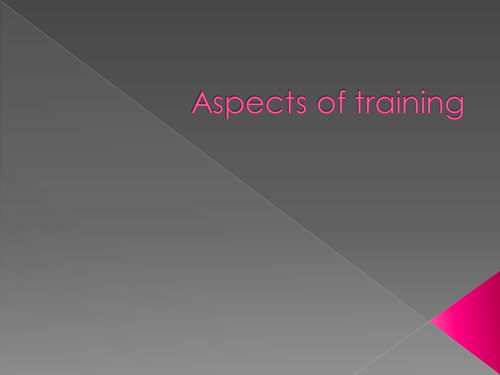 AQA Spec. Aspects of a training session