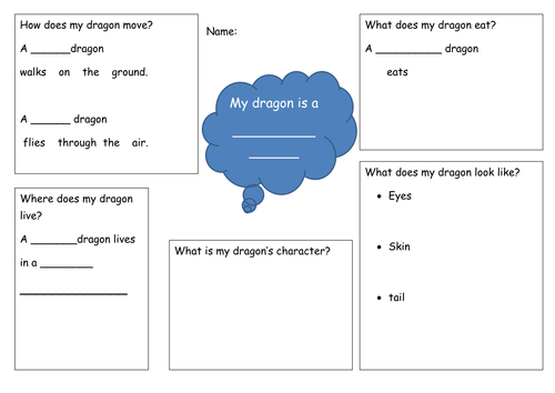 Dragons Non Chron Report Planning Sheet Teaching Resources