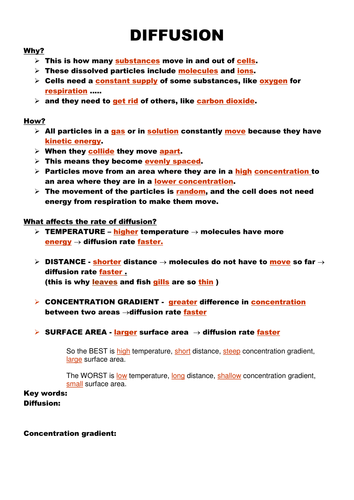 Diffusion Revision fill in the blank