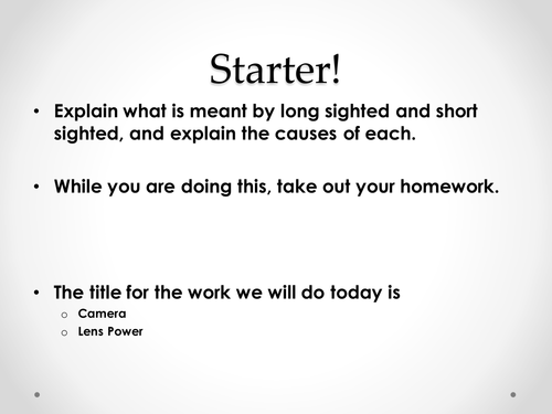 Camera and Lens Power