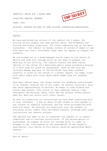 Birthday Boy Short Film Spy Report