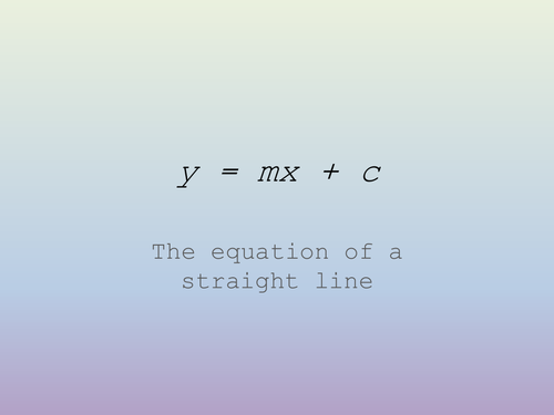 y=mx+c step-by-step