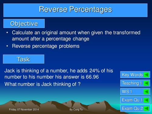 Reverse Percentage Grade C - B
