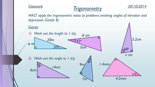 Trigonometry elevation and depression