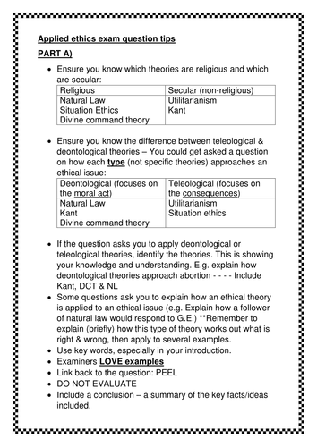 Applied ethics ocr religious studies