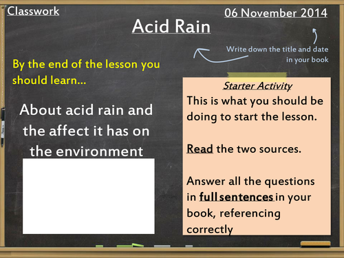 GCSE Gateway Coursework Practice - Acid Rain