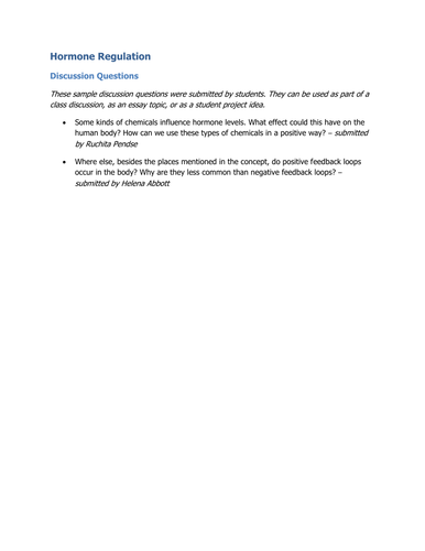 Hormone Regulation | Teaching Resources
